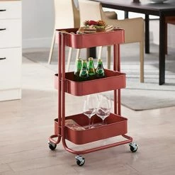 Offres 😉 Alo Desserte 3 plateaux à roulettes 43x35x79 cm noir - TRAWL 🤩