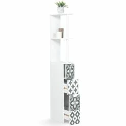 Le moins cher ⌛ IDMARKET Meuble WC étagère WILLY 3 portes motif carreaux de ciment gris 🌟 -Accessoires pour la maison Soldes 3662897028399 3