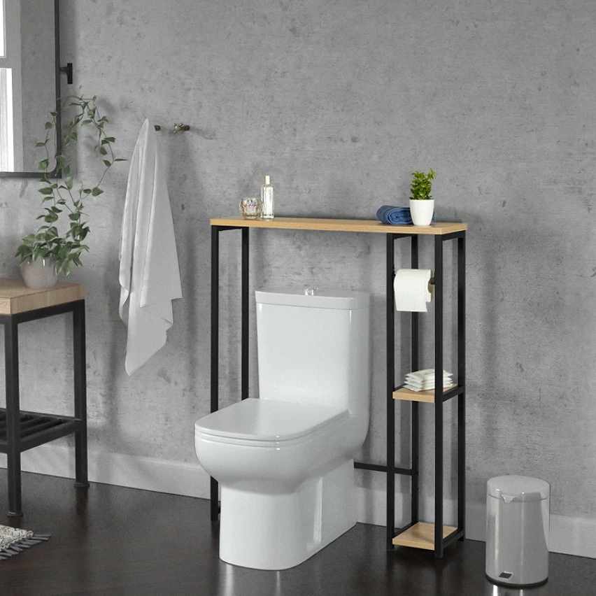 De gros 🔔 IDMARKET Meuble dessus WC avec étagères DETROIT design industriel 🎉 5 De gros 🔔 IDMARKET Meuble dessus WC avec étagères DETROIT design industriel 🎉 – Image 3