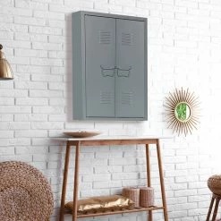 Acheter 🤩 IDMARKET Armoire murale double ESTEL en métal gris foncé 🎁 -Accessoires pour la maison Soldes 3662897029365 4