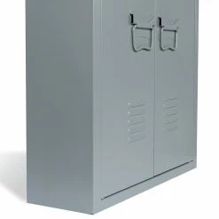 Acheter 🤩 IDMARKET Armoire murale double ESTEL en métal gris foncé 🎁 -Accessoires pour la maison Soldes 3662897029365 5