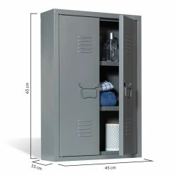 Acheter 🤩 IDMARKET Armoire murale double ESTEL en métal gris foncé 🎁 -Accessoires pour la maison Soldes 3662897029365 6