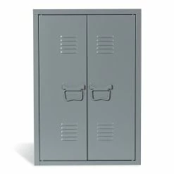 Acheter 🤩 IDMARKET Armoire murale double ESTEL en métal gris foncé 🎁 -Accessoires pour la maison Soldes 3662897029365 7