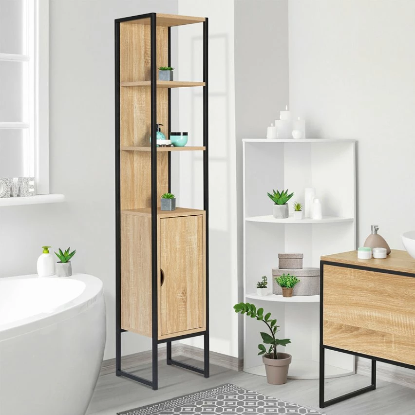 Grosses soldes 🥰 IDMARKET Meuble colonne DETROIT 1 porte design industriel 💯 4 Grosses soldes 🥰 IDMARKET Meuble colonne DETROIT 1 porte design industriel 💯 – Image 2