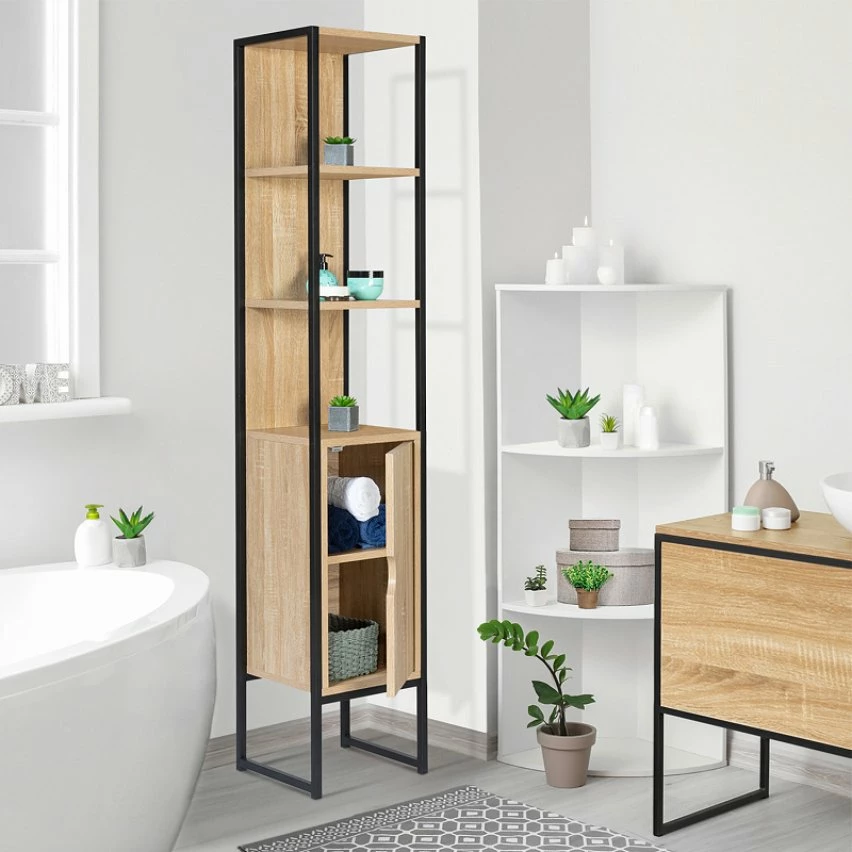 Grosses soldes 🥰 IDMARKET Meuble colonne DETROIT 1 porte design industriel 💯 6 Grosses soldes 🥰 IDMARKET Meuble colonne DETROIT 1 porte design industriel 💯 – Image 4