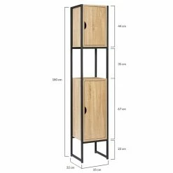 De gros 😍 IDMARKET Meuble colonne DETROIT 2 portes design industriel 😉 13 De gros 😍 IDMARKET Meuble colonne DETROIT 2 portes design industriel 😉 -Accessoires pour la maison Soldes 3662897035557 6