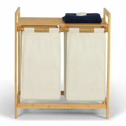 Coupon 🔥 IDMARKET Bac à linge double bambou ALI tissu écru 😉 11 Coupon 🔥 IDMARKET Bac à linge double bambou ALI tissu écru 😉 -Accessoires pour la maison Soldes 3662897039883 4