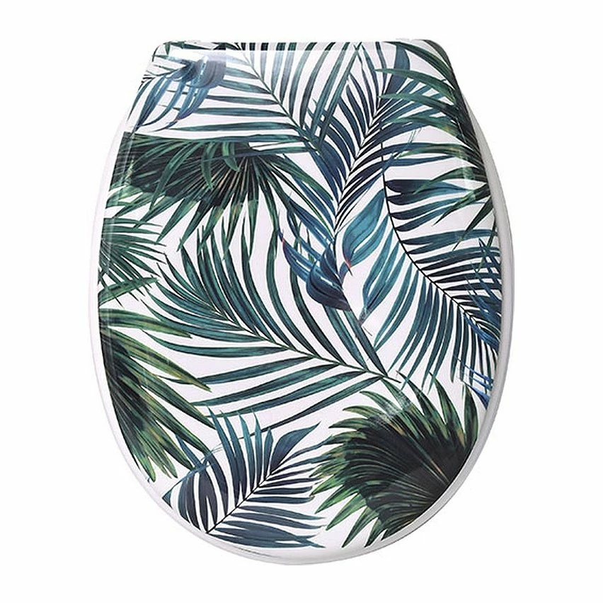 Promo 👏 Tendance Abattant WC en Thermodur déco Tropicale avec Kit de fixation ❤️ 3 Promo 👏 Tendance Abattant WC en Thermodur déco Tropicale avec Kit de fixation ❤️