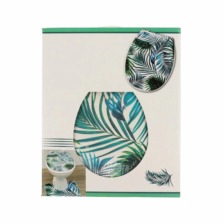 Promo 👏 Tendance Abattant WC en Thermodur déco Tropicale avec Kit de fixation ❤️ 4 Promo 👏 Tendance Abattant WC en Thermodur déco Tropicale avec Kit de fixation ❤️ – Image 2