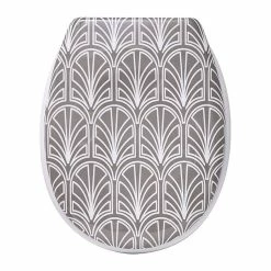 Sortie ⭐ Tendance Abattant WC en Thermodur déco Gatsby avec Kit de fixation 🛒