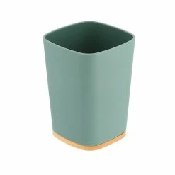 Nouveau 🤩 Tendance Gobelet et Porte brosse à dents Noir avec base Bambou 👏 -Accessoires pour la maison Soldes 3664323139143 1