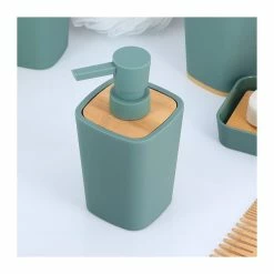 De gros 🔥 Tendance Distributeur à Savon ou lotion Vert sauge et Bambou 380 ml 🥰 -Accessoires pour la maison Soldes 3664323139174 2