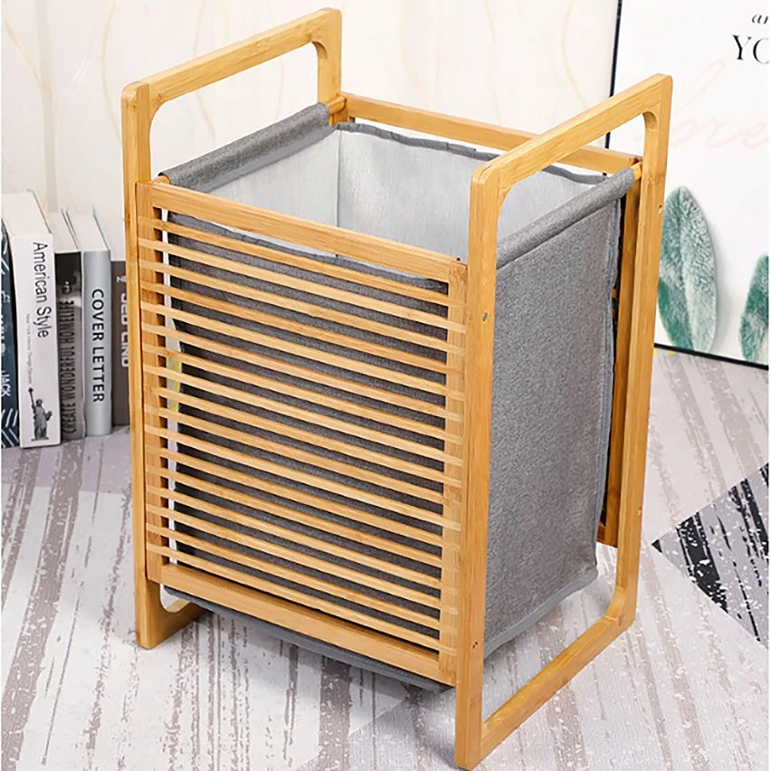 Budget 🔥 Panier à linge en bambou naturel et tissu gris 43l marty - bat-aj2g-115 - kitchen move ❤️ 5 Budget 🔥 Panier à linge en bambou naturel et tissu gris 43l marty - bat-aj2g-115 - kitchen move ❤️ – Image 3