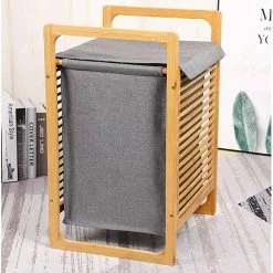 Budget 🔥 Panier à linge en bambou naturel et tissu gris 43l marty - bat-aj2g-115 - kitchen move ❤️ 13 Budget 🔥 Panier à linge en bambou naturel et tissu gris 43l marty - bat-aj2g-115 - kitchen move ❤️ -Accessoires pour la maison Soldes 3666162002749 5