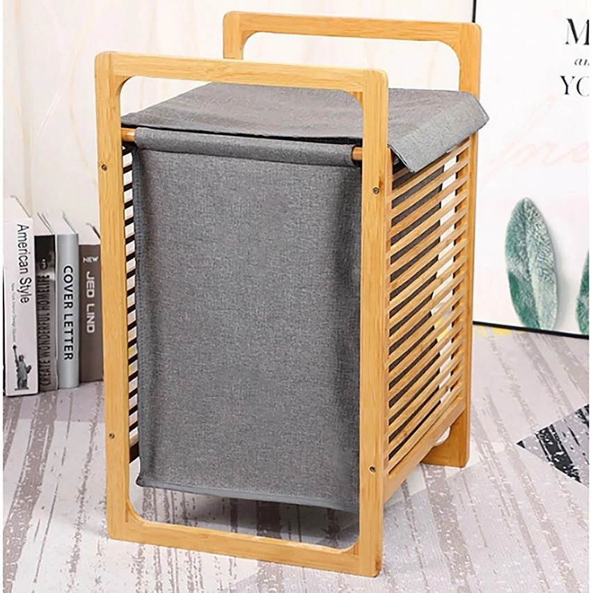 Budget 🔥 Panier à linge en bambou naturel et tissu gris 43l marty - bat-aj2g-115 - kitchen move ❤️ 7 Budget 🔥 Panier à linge en bambou naturel et tissu gris 43l marty - bat-aj2g-115 - kitchen move ❤️ – Image 5