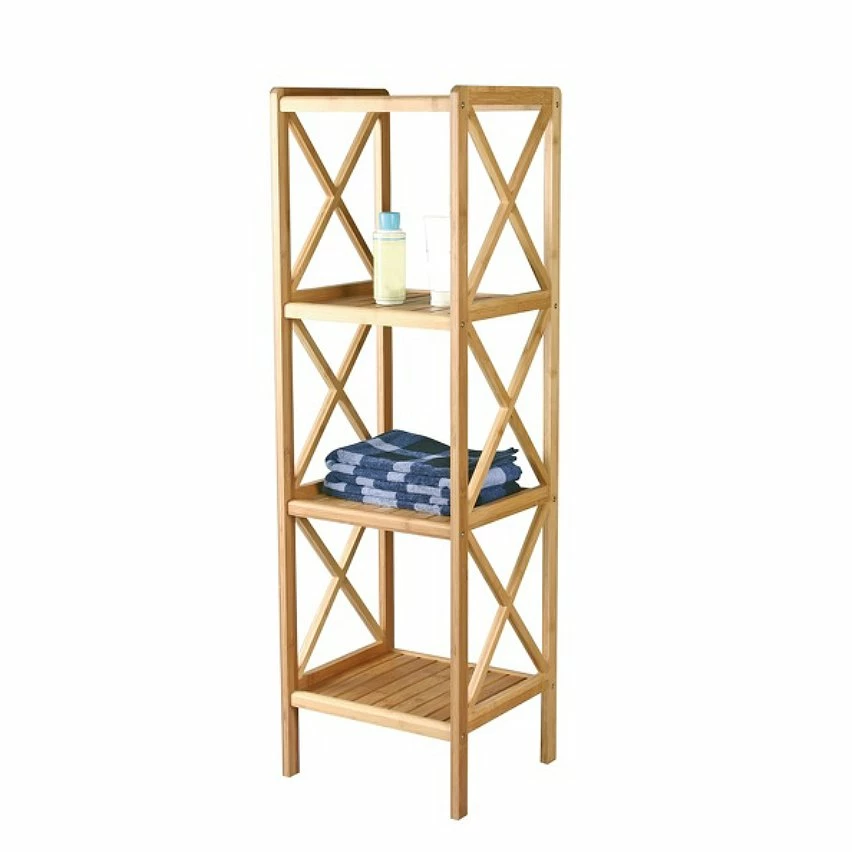 Remise ❤️ MSV Etagère Meuble de rangement 4 Niveaux en Bambou ❤️ 3 Remise ❤️ MSV Etagère Meuble de rangement 4 Niveaux en Bambou ❤️