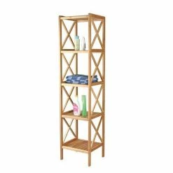 Meilleure vente ❤️ MSV Etagère Meuble de rangement 5 Niveaux en Bambou 🔔 -Accessoires pour la maison Soldes 3700281406252 4