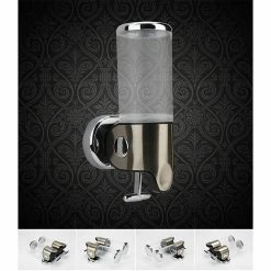 Meilleur prix ✨ Distributeur Savon Liquide Inoxydable Poussoir Double Réservoir 50Cl Transparent YONIS 😍 -Accessoires pour la maison Soldes 3700666594437 3