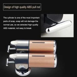 Le moins cher 😉 Distributeur Savon Liquide Acier Inoxydable Poussoir Double Réservoir 50Cl Noir YONIS 🔥 -Accessoires pour la maison Soldes 3700666594437 6