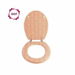 Le moins cher 🔔 MSV Abattant Wc MDF Wave Orange - Charnières Inox ✨ -Accessoires pour la maison Soldes 3700703906001 2