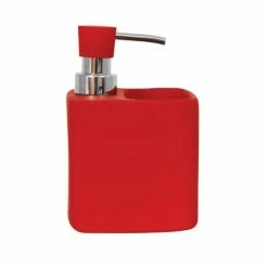 Coupon 😉 MSV Distributeur de savon & Porte éponge Céramique MALAGA Rouge 🥰