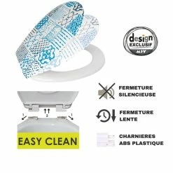 Promo 🔔 MSV Abattant WC Thermo Dur ALENTEJO Bleu & Blanc - Charnières PS ✨ 6 Promo 🔔 MSV Abattant WC Thermo Dur ALENTEJO Bleu & Blanc - Charnières PS ✨ -Accessoires pour la maison Soldes 3700703932611 2