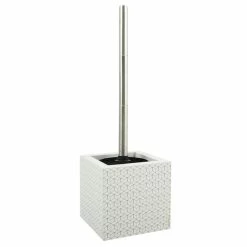 Vente flash ✨ MSV Brosse Wc avec support MDF & Acier Inox Mozaik Blanc ❤️