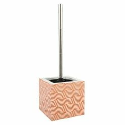 Bon marché 🤩 MSV Brosse Wc avec support MDF & Acier Inox WAVE Orange 😀