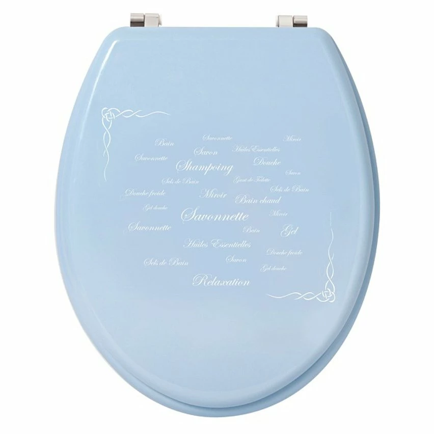 Coupon 😉 MSV Abattant WC MDF GRASSE Bleu - Charnières Inox ⌛ 3 Coupon 😉 MSV Abattant WC MDF GRASSE Bleu - Charnières Inox ⌛