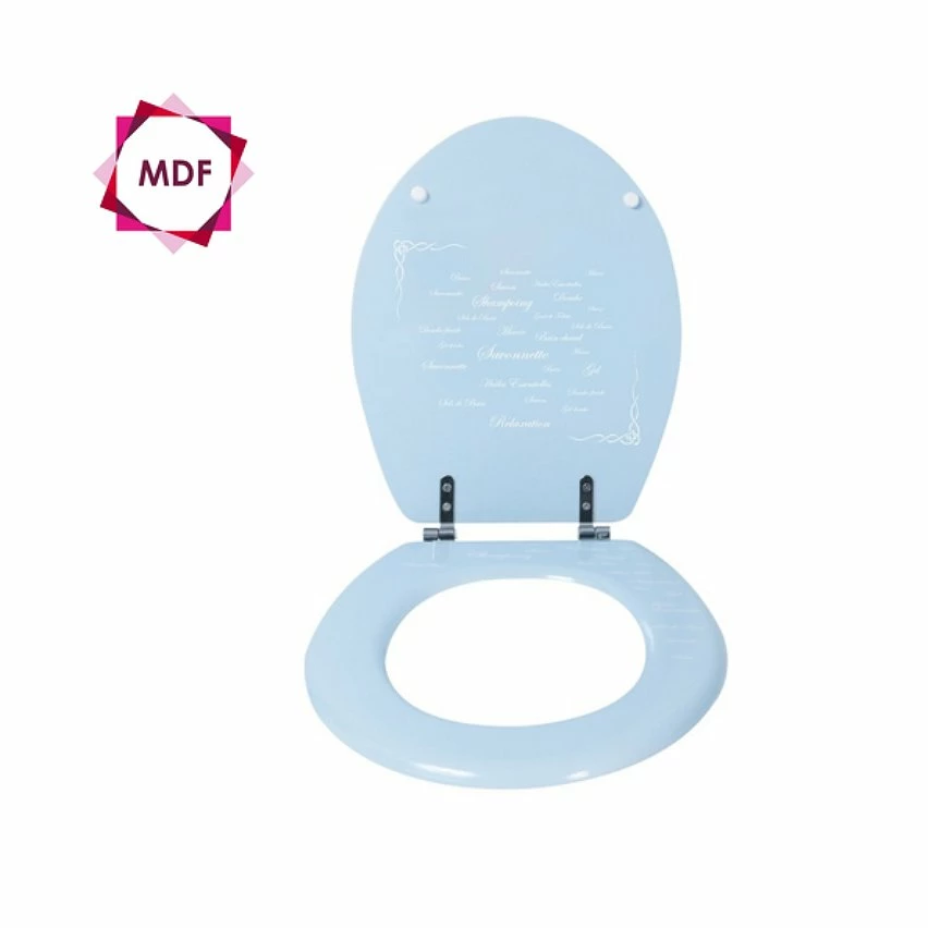 Coupon 😉 MSV Abattant WC MDF GRASSE Bleu - Charnières Inox ⌛ 4 Coupon 😉 MSV Abattant WC MDF GRASSE Bleu - Charnières Inox ⌛ – Image 2