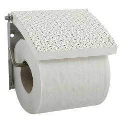 Acheter 🛒 MSV Porte Rouleau Papier Wc Mural MOZAIK Inox & MDF Gris & Blanc 🧨