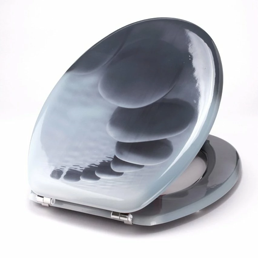 Offres ❤️ MSV Abattant WC MDF CHEMIN DE GALETS Gris - Charnières Inox 🎉 5 Offres ❤️ MSV Abattant WC MDF CHEMIN DE GALETS Gris - Charnières Inox 🎉 – Image 3