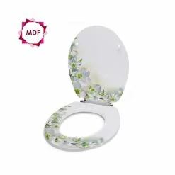 Grosses soldes ✨ MSV Abattant WC MDF SOFAIA Motifs Fleurs - Charnières Inox 💯 -Accessoires pour la maison Soldes 3700703947622 2