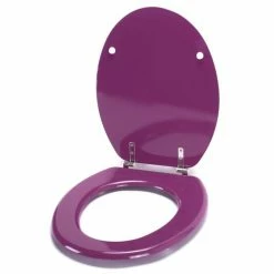 Meilleure vente 💯 MSV Abattant WC MDF CLÉO Violet - Charnières Inox 👏 -Accessoires pour la maison Soldes 3700703949077 3