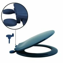 Coupon 🧨 MSV Abattant WC PP Bleu Foncé- Charnières PS 🛒 -Accessoires pour la maison Soldes 3700703949770 3