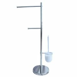 Nouveau 😍 MSV Porte Serviettes double Acier Chrome + Brose Wc 👏