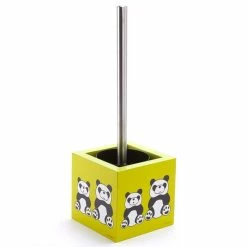 De gros 🤩 MSV Brosse Wc avec support MDF & Acier Inox Carré Panda ⌛