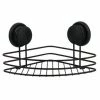 Promo ⭐ MSV Etagère panier d'angle de douche à ventouses Acier Noir Mat 😍