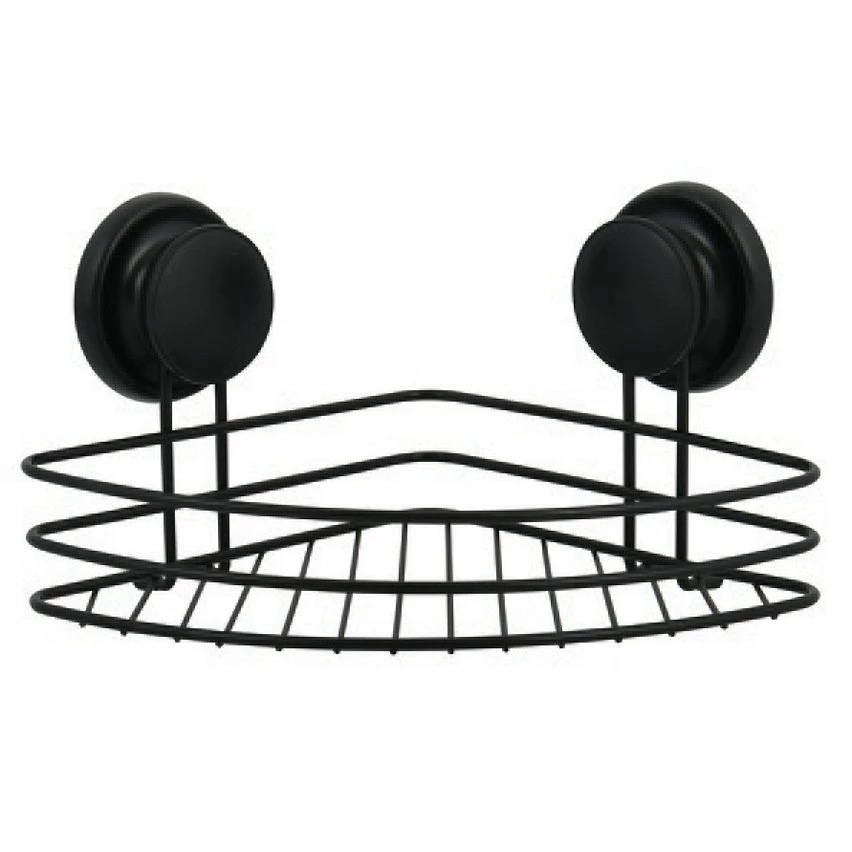Promo ⭐ MSV Etagère panier d'angle de douche à ventouses Acier Noir Mat 😍 3 Promo ⭐ MSV Etagère panier d'angle de douche à ventouses Acier Noir Mat 😍