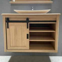 Tout neuf 🧨 ByCA Ensemble meuble 93 cm en chêne blanchi et son miroir tablette - Authentica 👍 -Accessoires pour la maison Soldes 3701034611671 3