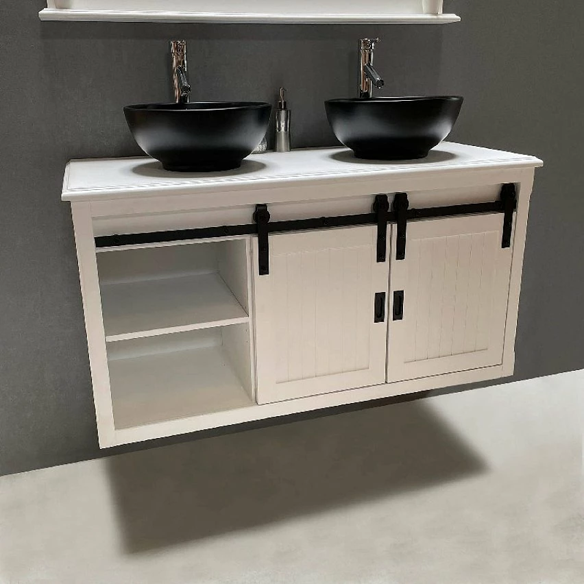 Offres ⭐ ByCA Ensemble meuble 123 cm blanc en bois et son miroir tablette - Authentica 🛒 5 Offres ⭐ ByCA Ensemble meuble 123 cm blanc en bois et son miroir tablette - Authentica 🛒 – Image 3