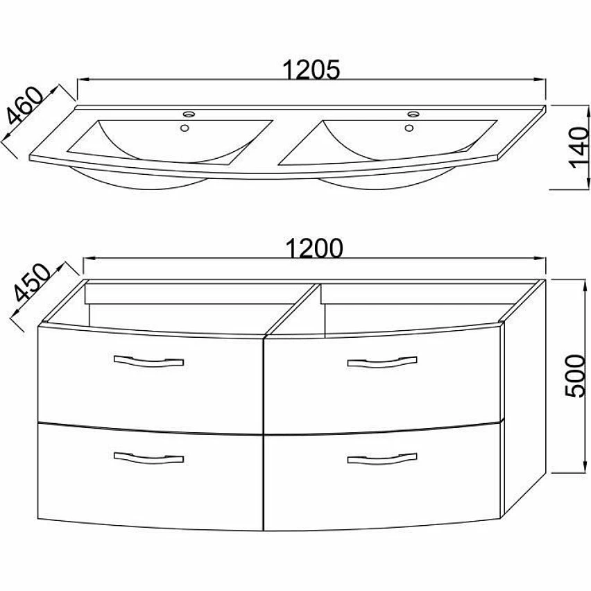 Tout neuf 👏 Sans marque Ensemble Meuble de salle de bain 4 tiroirs + Vasque - Blanc - L 120 x P 46 x H 14 cm - BENT 🤩 6 Tout neuf 👏 Sans marque Ensemble Meuble de salle de bain 4 tiroirs + Vasque - Blanc - L 120 x P 46 x H 14 cm - BENT 🤩 – Image 4