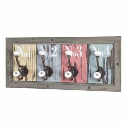 Coupon 😀 Paris prix Patère Murale 4 Crochets "Optique" 48cm Multicolore 🧨