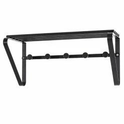 Meilleure affaire 🔔 Paris prix Patère Murale 5 Crochets "Étagère" 45cm Noir 💯