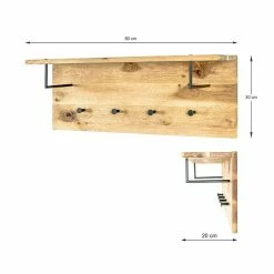 Budget 🥰 Paris prix Patère Murale 4 Crochets & Cintre "Royal Oak" 80cm Naturel ✨ -Accessoires pour la maison Soldes 4001070223593 4