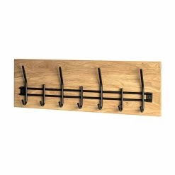 Tout neuf 😀 Paris prix Patère Murale 7 Crochets "Azert" 60cm Chêne 👍