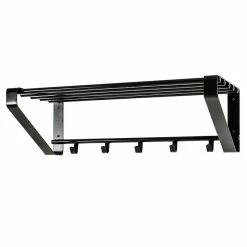 Grosses soldes 💯 Paris prix Patère Murale 5 Crochets "Étagère" 65cm Noir 😉