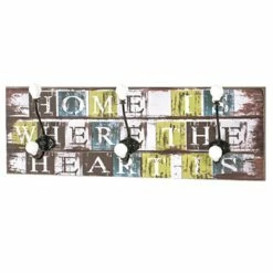 Meilleure affaire 👍 Paris prix Patère Murale 3 Crochets "Home" 60cm Multicolore 😀