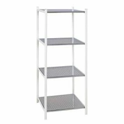 Remise ⌛ Paris prix Étagère 4 Niveaux Design "Ethan" 103cm Argent 🛒