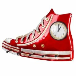 Tout neuf ❤️ Paris prix Patère Murale & Horloge Design "Baskets" 50cm Rouge ✨